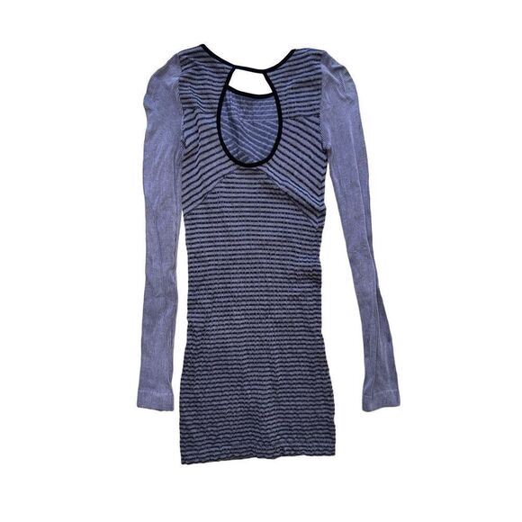 Free People Intimately Purple/Black Stripe Longsleeve BodyCon Dress XS/S - Picture 4 of 6